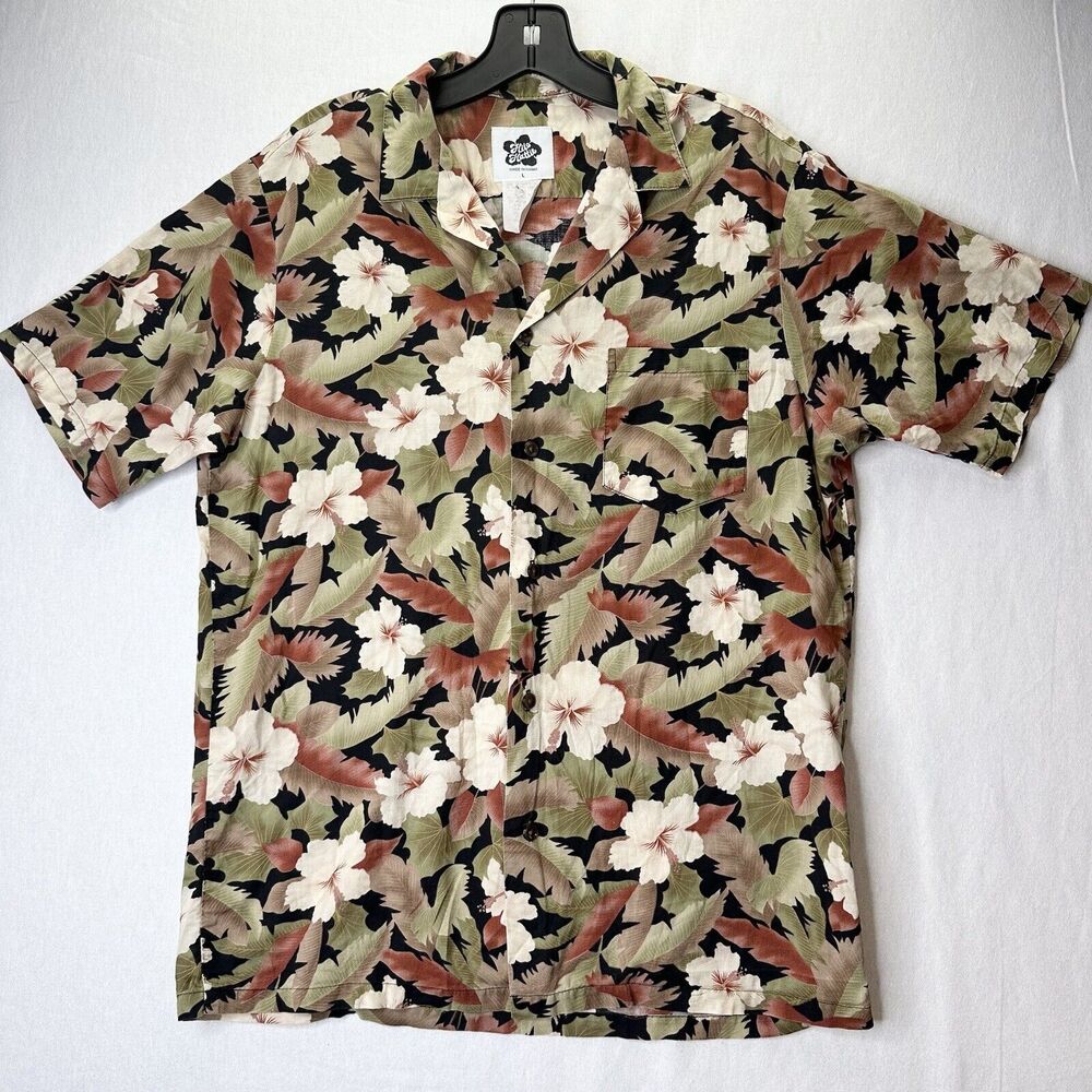 Hilo Hattie Hawaiian Shirt Mens Large Floral Vintage Button Up Tropical USA